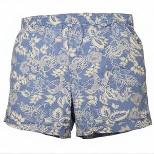 Womens' Plus JORDACHE Blue and Cream Floral Women's High Waist Shorts Sz.XXL